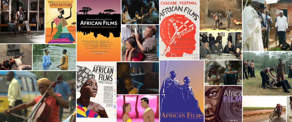 Collage of past Cascade Festival of African Films posters